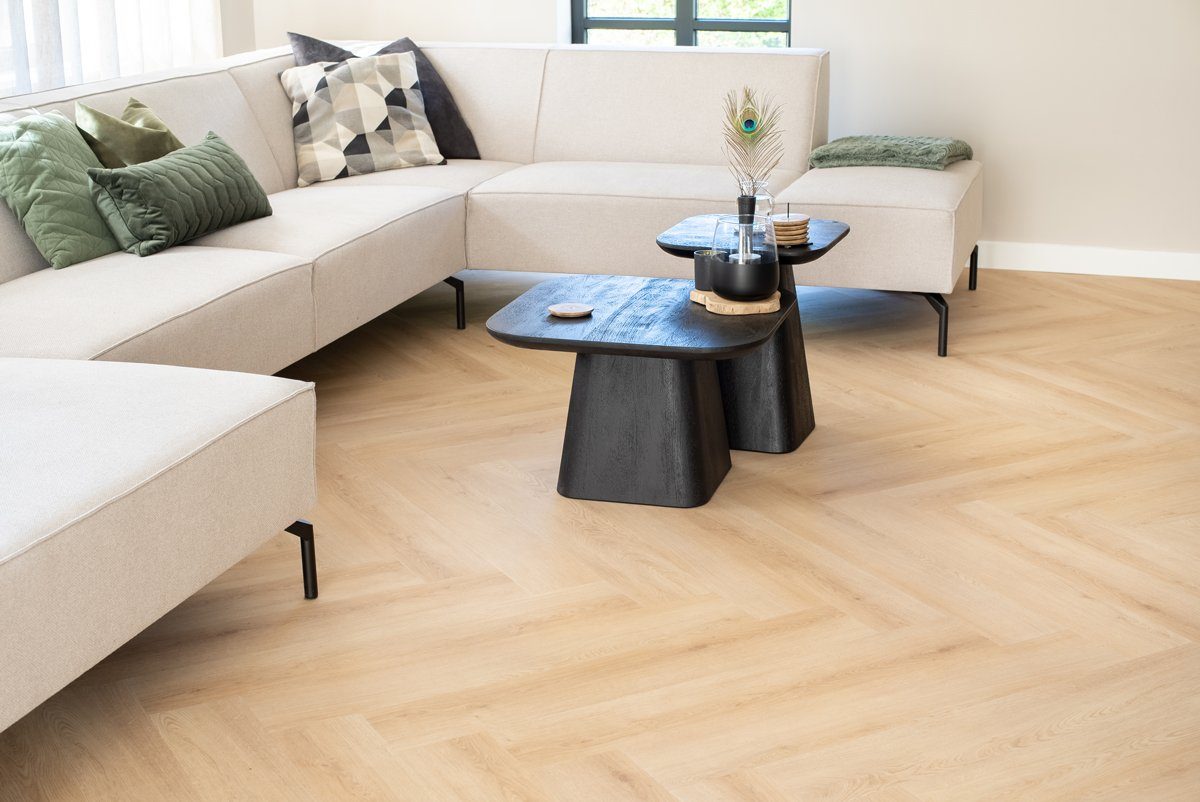 Walvisgraat PVC in kleur Cetus Creme (interieur), foto van leverancier