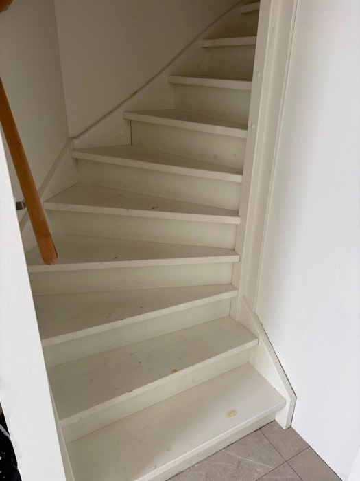 Trap met tapijt vóór de renovatie, Zeewolde